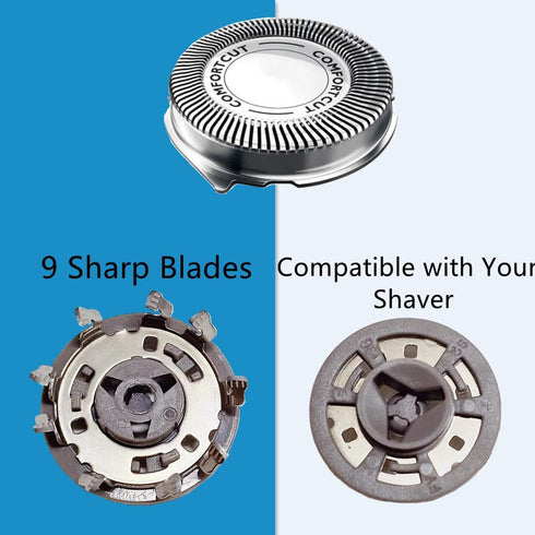 SH30 Replacement Heads for Philips Norelco Series 3000, 2000, 1000 Shavers, Compatible with ComfortCut Blades