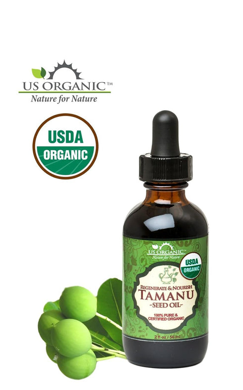 US Organic Tamanu Oil, 100% Pure Virgin Cold Pressed, USDA Certified Organic, Dark Green, 2oz (56 ml)