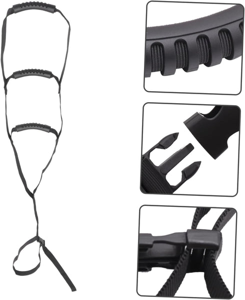 OUNONA Adjustable Bed Ladder for Disabled Durable Pull Up Strap with Non Slip Handles for Patient Mobility and Support