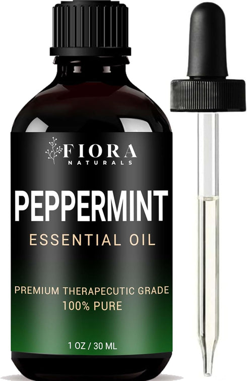 Peppermint Essential Oil by Fiora Naturals, 100% Pure Mentha Piperita Oil for Hair Growth, Skin, and Candle Making