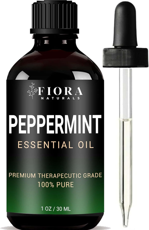 Peppermint Essential Oil by Fiora Naturals, 100% Pure Mentha Piperita Oil for Hair Growth, Skin, and Candle Making