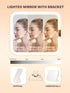 Qislee Makeup Box with Detachable Lighted Mirror, Waterproof Travel Case, Cosmetic Organizer with Adjustable Dividers