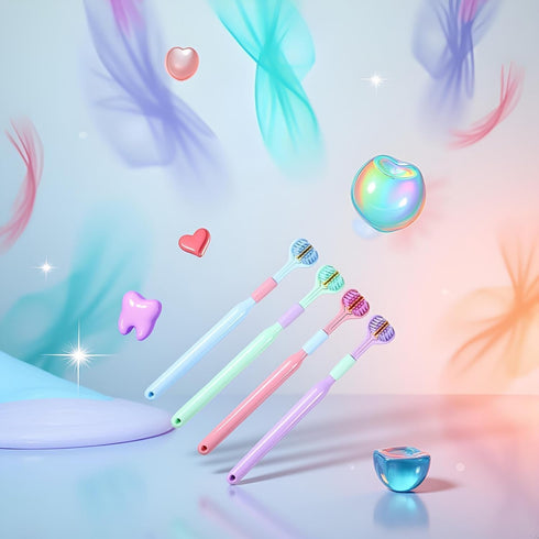 ZLmoue 4 3-Sided Pcs Toothbrush, Soft Bristle Toothbrush for Comprehensive Care of Teeth and Gums, Oral Care for Adults