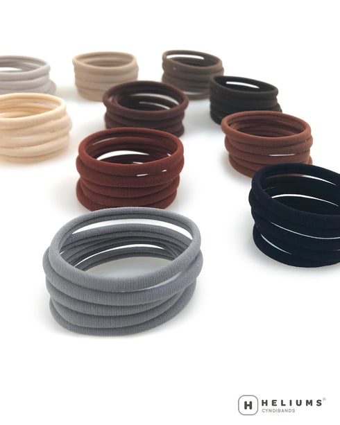 Heliums Thin Seamless Hair Ties - Beige Blonde, 6mm Nylon No Damage Ponytail Holders, 18 Pack