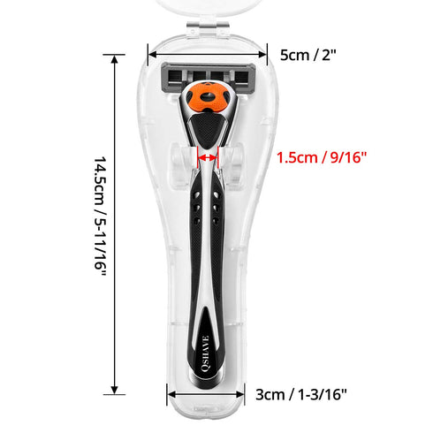 QSHAVE Portable Travel Razor Protector Hard Case for Manual Razor System, 1PC (No Razor Included)