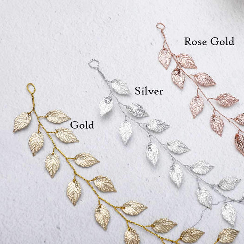Unicra Gold Wedding Leaves Hair Vine, Bridal Leaf Headpiece, Gold Headbands Hair Accessories for Women and Girls (15.7