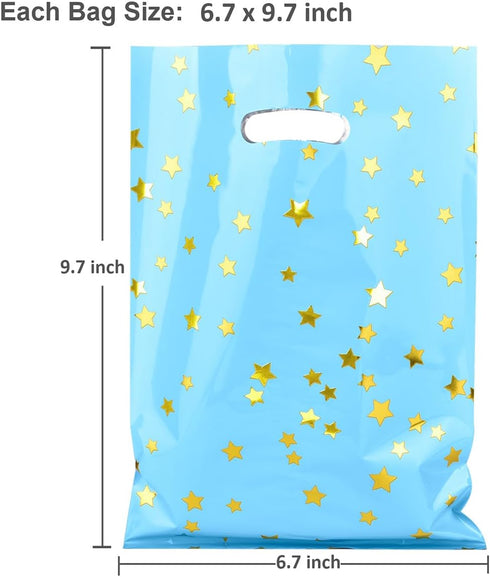 ZGORENDZ 48 Pack Cute Star Party Favor Bags for Kids Birthday, Plastic Gift Bags Bulk for Baby Shower, Wedding,