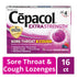 Cepacol Extra Strength Sore Throat & Cough Relief Lozenges, 16 Count, Mixed Berry Flavor, Pack of 4