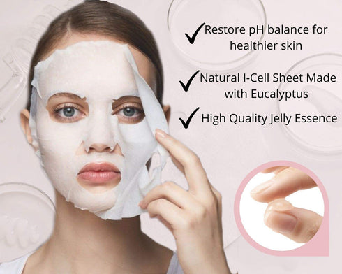 I'M SORRY FOR MY SKIN pH5.5 Jelly Face Mask Sheet: Korean Skin Care, Soothing and Hydrating Face Masks Skincare Set,