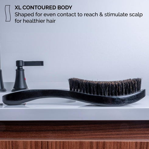 ZEUS Premium Hair Brush, Men's Grooming Beard & Hair Brush, 100% Boar Bristle & Beech Wood Handle