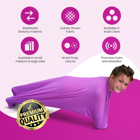 SENSORY4U Stretchy Compression Suit for Kids - Sensory Sack Body Sock for Enhanced Play and Movement