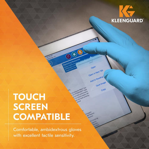 KLEENGUARD G10 (54186), 4 (100 Comfort Plus Blue Nitrile Gloves Mil, Ambidextrous, Touchscreen Compatible, S