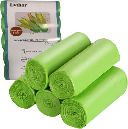 Lythor Compostable Trash Bags, 2.6 Gallon Small Disposable Compost Bags 150 Count Garbage