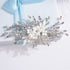Missgrace Bridal Wedding Crystals Hair Comb, Handmade Flower Leaves Side Headpiece for Women (Silver)