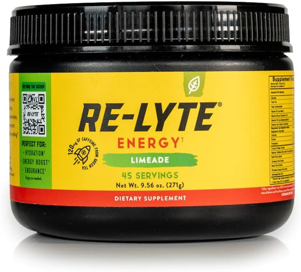 REDMOND Re-Lyte Energy Electrolyte Mix, Lemon Lime Flavor, 8.9oz Jar