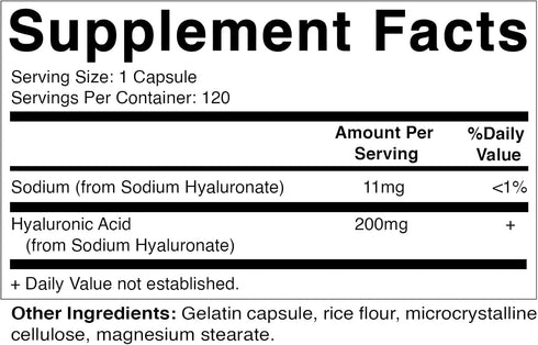 Vitamatic 2 Pack Hyaluronic Acid Supplements 200mg - Supports Healthy Connective Tissue and Joints - Promote Youthful Healthy Skin - Total 240 Capsules