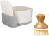 Set Counter Full Circle Bubble Up Combo Family Safe, Formaldehyde-Free Gray Ceramic Soap Dish with Plant-Based Sponge