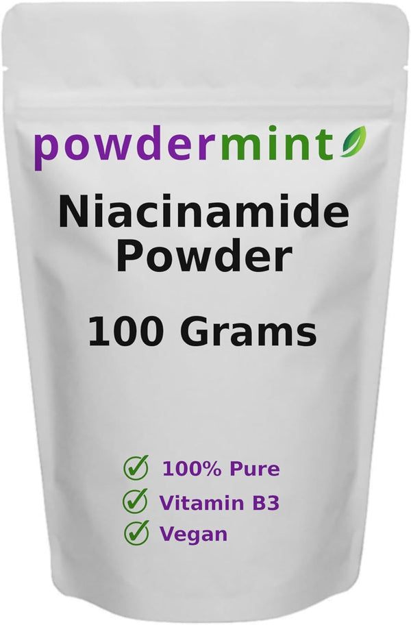 Niacinamide Powder (Vitamin B3) | 100% Pure Niacin Powder 500 mg | Flush-Free Supplement (100 Grams)