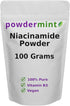 Niacinamide Powder (Vitamin B3) | 100% Pure Niacin Powder 500 mg | Flush-Free Supplement (100 Grams)