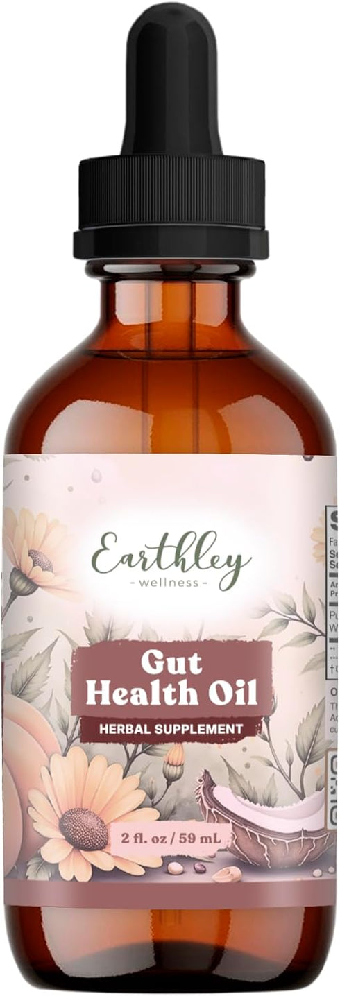 Earthley Wellness Gut Health Oil, Natural Digestive & Immune Support, Anti-Inflammatory Support,