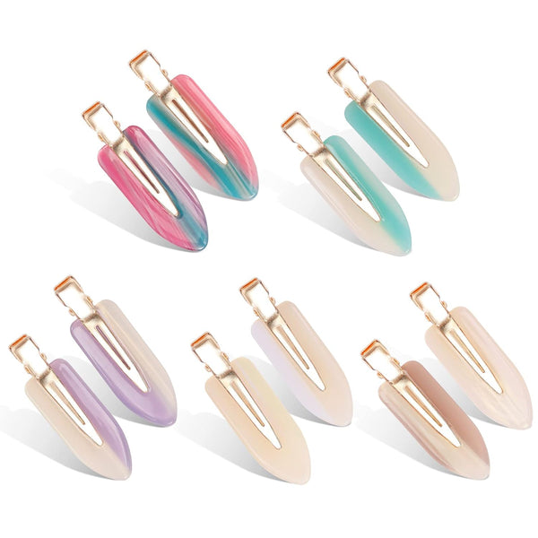 KesaPlan 10PCS No Bend Hair Clips - Acrylic Resin Creaseless Hair Barrette for Women and Girls