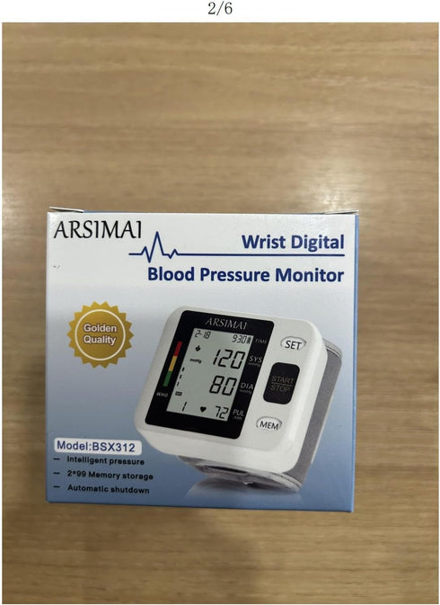 Wrist Accurate Automatic High Blood Pressure Monitor, Portable LCD Screen with Storage Case and Adjustable Cuff