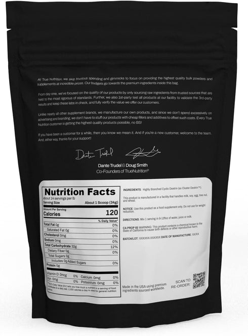 True Nutrition Highly Branched Cyclic Dextrin, 1lb, Vegan and Non-GMO Carbohydrate Powder for Intra-Workout Energy