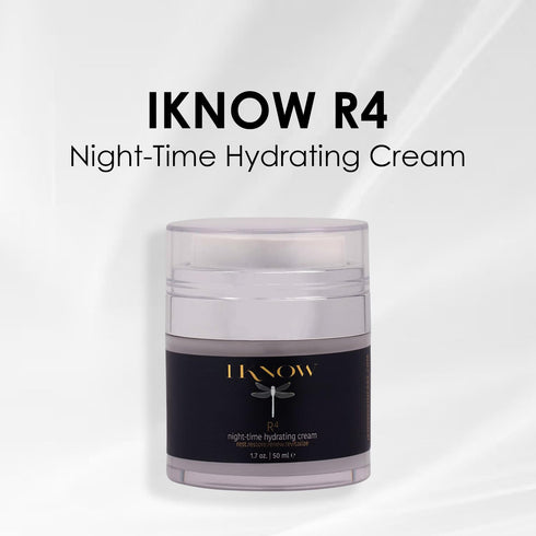 IKNOW R4 Night-Time Hydrating Cream, Hyaluronic Acid Restorative Night Cream, 1.7oz, for Renewing Night-Time Routine