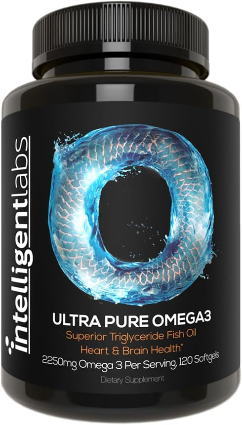 Intelligent Labs Triglyceride Omega 3, 2250mg per 3-Capsule Serving, 120 Softgels
