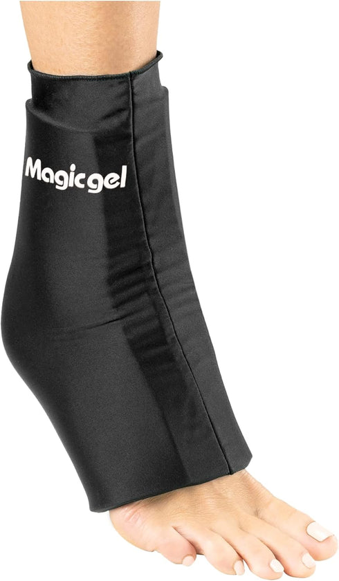 Magic Gel Ankle Ice Pack Wrap - Reusable Hot or Cold Wrap for Injuries, Soft Flexible Compression for Ankles, Foot,