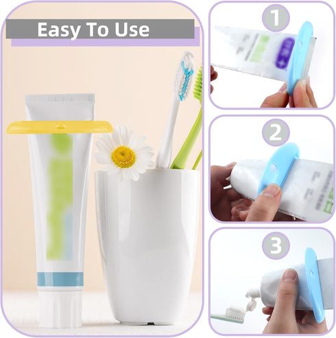 TKYZMS 4Pcs Toothpaste Squeezer,Plastic Toothpaste Tube Squeezer Toothpaste Dispenser Hanging Toothpaste Clip