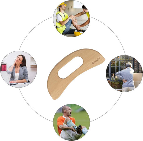 Wooden Cellulite Massager, Body Guasha Tool for Lymphatic Drainage, Wood Stick Massage Tool for Body Muscle Relaxing