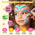 Janolia Face Painting Kit for Kids, Rainbow Split Cake Water Activated Face Paint, Ideal for Halloween and Carnival