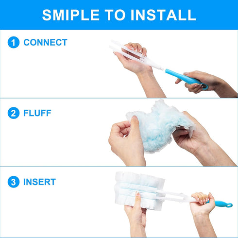 KeFanta Duster Refills for Swiffer Dusters, 180 Heavy Duty Multi Surface Refills & 1 Handle, Disposable Dusters for