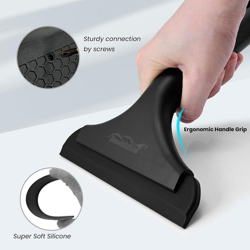 NEWISHTOOL 5.9 Inch Bathroom Shower Squeegee, Soft Silicone Blade for Cleaning Glass Doors and Kitchen Countertops