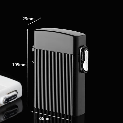Waterproof Cigarette Case with Lighter, 16pcs Cigarettes Container Box, Airtight Joint Holder Cases Smell Proof (Black)