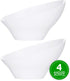 PLASTICPRO Disposable Angled Plastic Bowls, Medium Round Serving Bowl, Elegant for Party, Snack, or Salad, Pack of 4