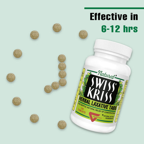 Swiss Kriss Herbal Laxative Tablets, Gentle & Natural for Constipation Relief, Pack of 2-240 Tablets