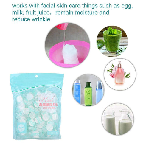 ZJchao Disposable Facial Mask, 100Pcs/Pack Self-made DIY Facial Mask, Non-Woven Compressed Sheets Mask, Individually wrapped Mask Paper for Home Travel Use