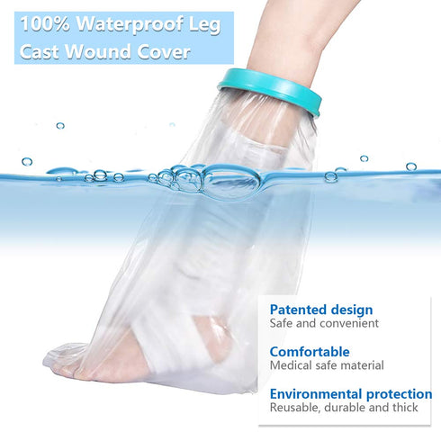 Kids Leg Cast Cover Waterproof Leg Cast Cover for Shower Bath, Reusable Foot Cast Protector for Leg, Knee, Foot, Ankle