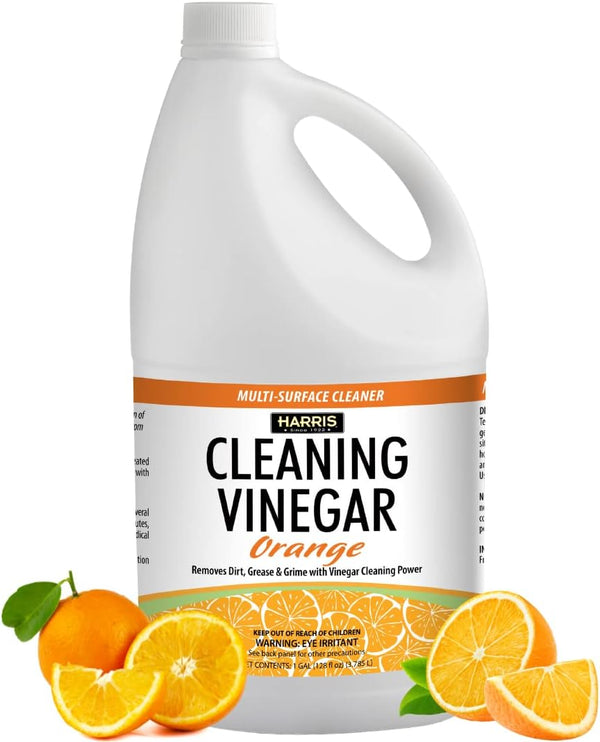 HARRIS Cleaning Vinegar, All Purpose Household Surface Cleaner, 128oz (Orange)