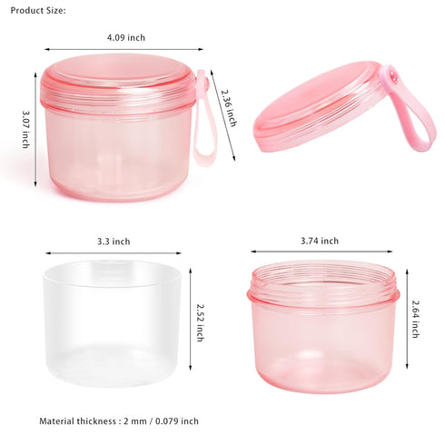 2024 Leak Proof Denture Bath Cup, Large Denture Case for Travel, Complete Clean Care for Dentures (Transparent Pink)