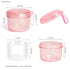 2024 Leak Proof Denture Bath Cup, Large Denture Case for Travel, Complete Clean Care for Dentures (Transparent Pink)