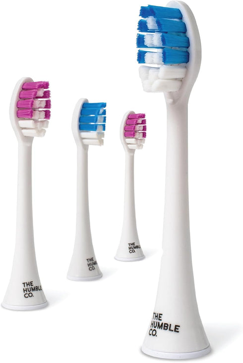 The Humble Co. Plant Based Toothbrush Heads 4pk - BPA-Free, Sustainable, Philips Sonicare Compatible, Advanced Oral Care