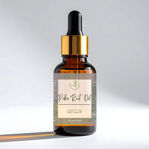 Living Farms Handmade Organic Poke Root Oil for Lymphatic Support - Phytolacca - Small