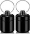 Pill Keychain Holder - Small Waterproof Pill Box Organizer Portable Pill Holder Keychain (Black, 2PCS)