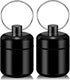 Pill Keychain Holder - Small Waterproof Pill Box Organizer Portable Pill Holder Keychain (Black, 2PCS)