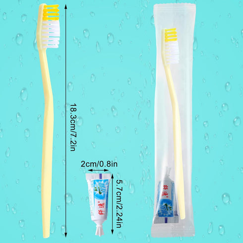 meekoo 200 Set Disposable Toothbrush with Toothpaste - Individually Wrapped Travel Toothbrush Kit for Homeless Hygiene,