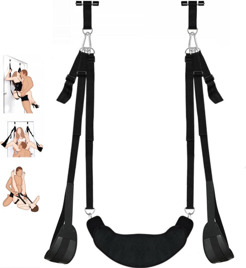 Ksodqeto BDSM Sex Swing Bondage Thigh Restraints, 2 in 1 Door Sex Swings