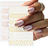 Line Nail Art Stickers, 3D Curved Lines Decals, Gold Silver Black Adhesive Tapes for French Nail Design, 8 Sheets